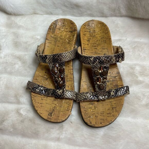 Vionic by Orthaheel Viviana snake skin print jewel Embellished Sandals SZ8 - Picture 7 of 12
